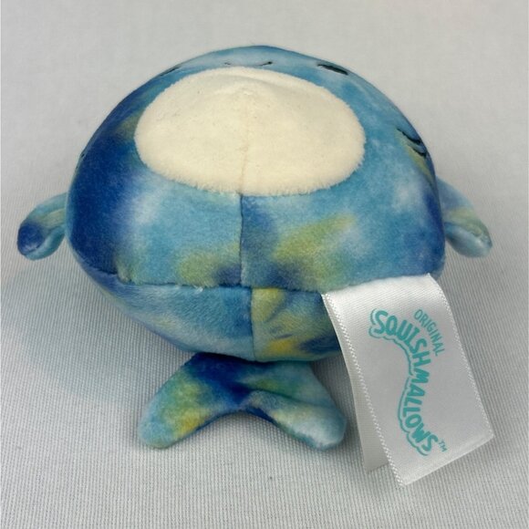 Squishmallows Sealife Squad Luther the Shark 3in Blue Tye Dye Clip On Plush - Picture 5 of 7